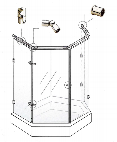 Phụ kiện phòng tắm cửa mở 135 độ