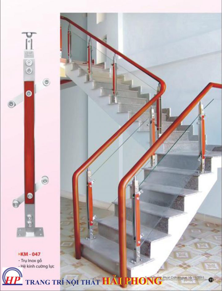 Mẫu trụ cầu thang kính tại bến tre