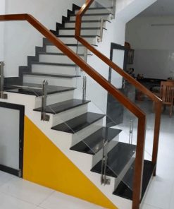 cầu thang kính trụ lửng 06